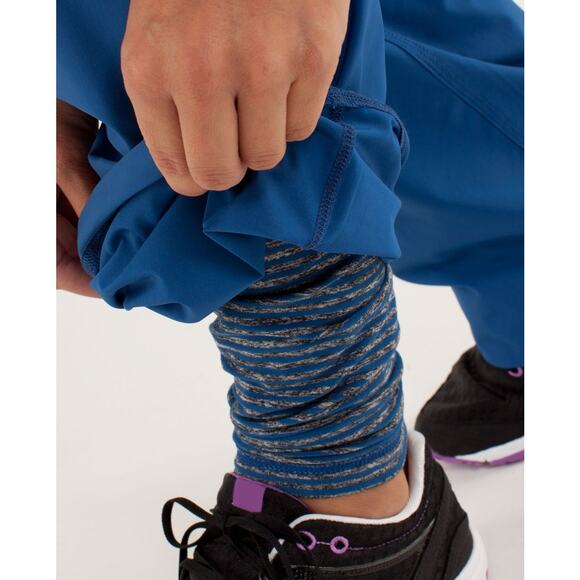 Lululemon Run Dog Runner Pant Womens 8 Limitless Blue Rulu Lined Stretch Glyde - Picture 11 of 14